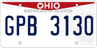 OH license plate GPB3130