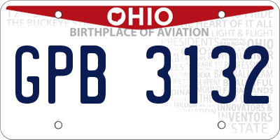 OH license plate GPB3132