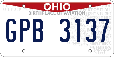 OH license plate GPB3137