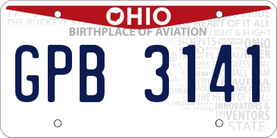 OH license plate GPB3141