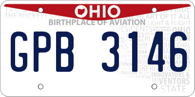 OH license plate GPB3146