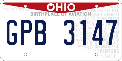 OH license plate GPB3147