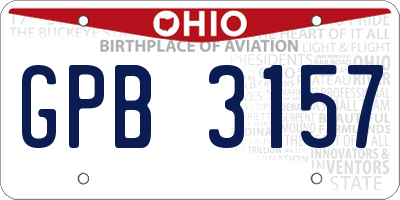 OH license plate GPB3157