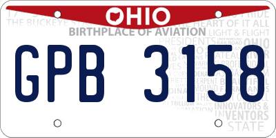 OH license plate GPB3158