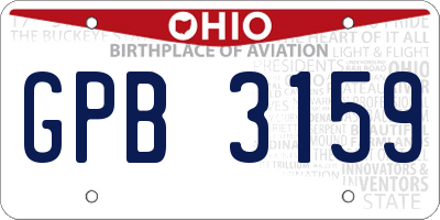 OH license plate GPB3159