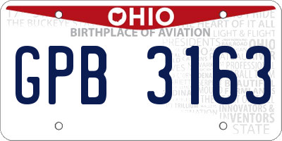 OH license plate GPB3163