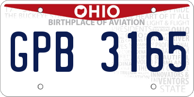 OH license plate GPB3165