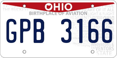 OH license plate GPB3166