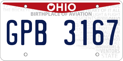 OH license plate GPB3167