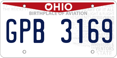 OH license plate GPB3169