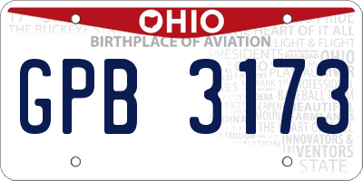 OH license plate GPB3173