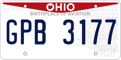 OH license plate GPB3177