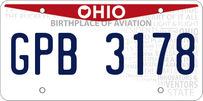 OH license plate GPB3178