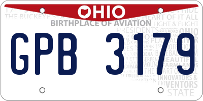 OH license plate GPB3179