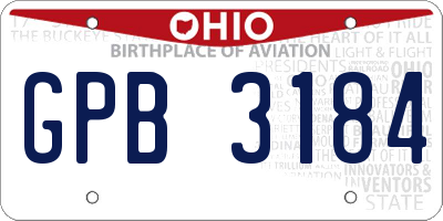 OH license plate GPB3184