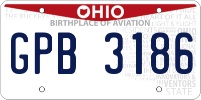 OH license plate GPB3186