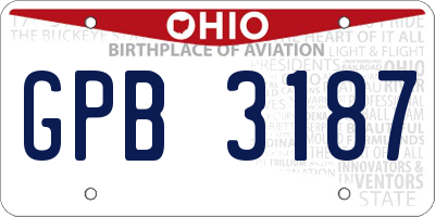 OH license plate GPB3187
