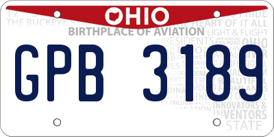 OH license plate GPB3189