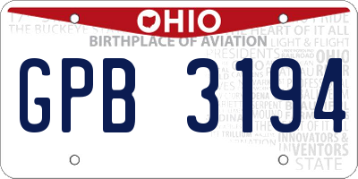 OH license plate GPB3194