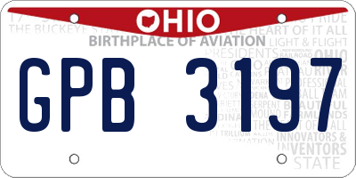 OH license plate GPB3197