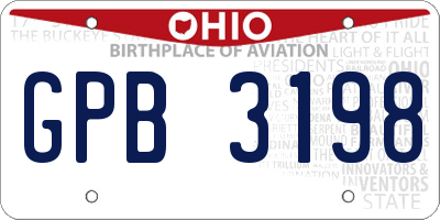 OH license plate GPB3198