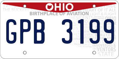 OH license plate GPB3199
