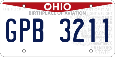 OH license plate GPB3211