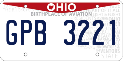 OH license plate GPB3221