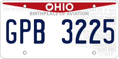 OH license plate GPB3225