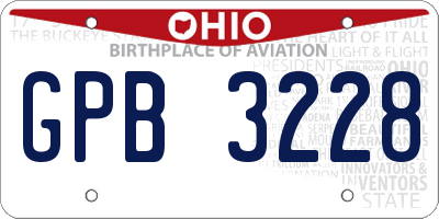 OH license plate GPB3228