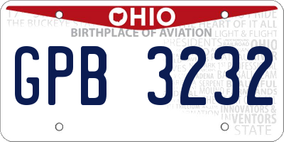 OH license plate GPB3232