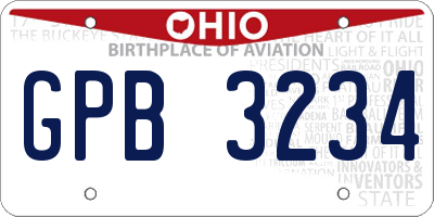 OH license plate GPB3234