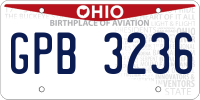 OH license plate GPB3236
