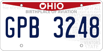 OH license plate GPB3248