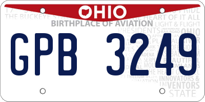 OH license plate GPB3249