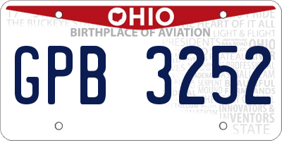 OH license plate GPB3252