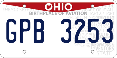 OH license plate GPB3253