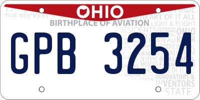 OH license plate GPB3254