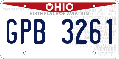 OH license plate GPB3261