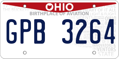 OH license plate GPB3264