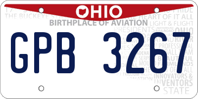 OH license plate GPB3267