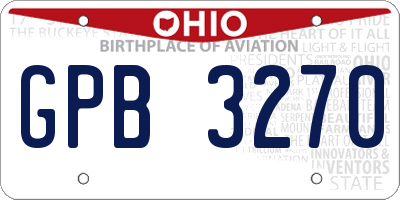 OH license plate GPB3270