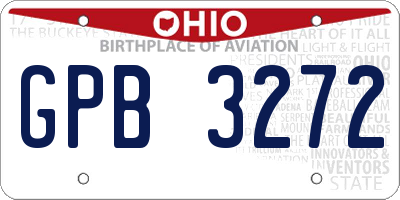 OH license plate GPB3272
