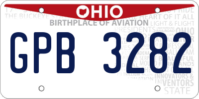 OH license plate GPB3282