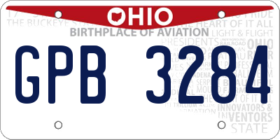 OH license plate GPB3284