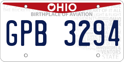 OH license plate GPB3294