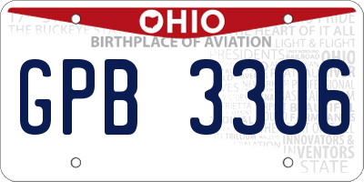 OH license plate GPB3306