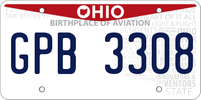 OH license plate GPB3308
