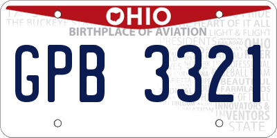 OH license plate GPB3321