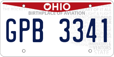OH license plate GPB3341